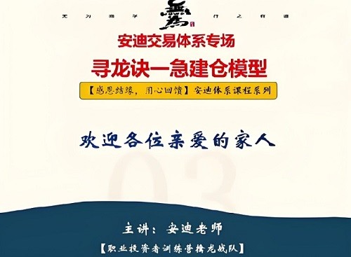 无为教育安迪交易体系专场 寻龙诀一急建仓模型职业投资者训练营擒龙战队