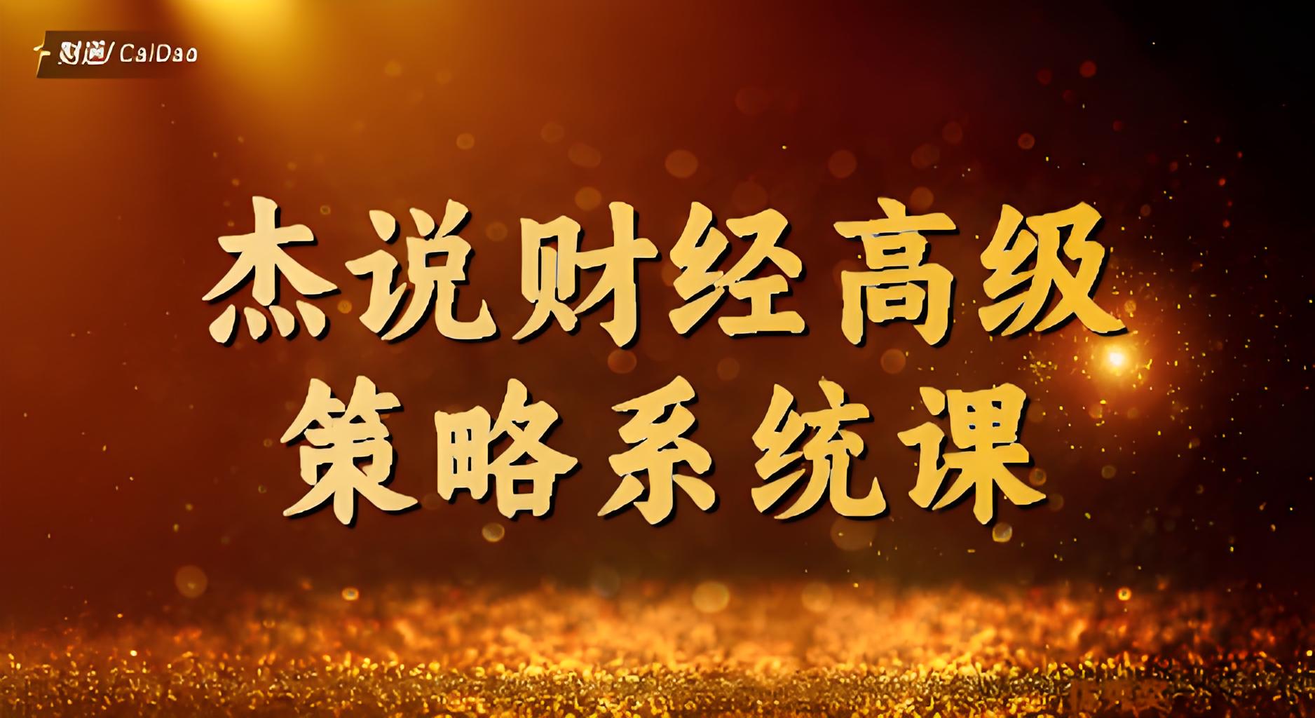 黄杰2022年10月-2023年2月 杰说财经视频课程课程+讲义+软件
