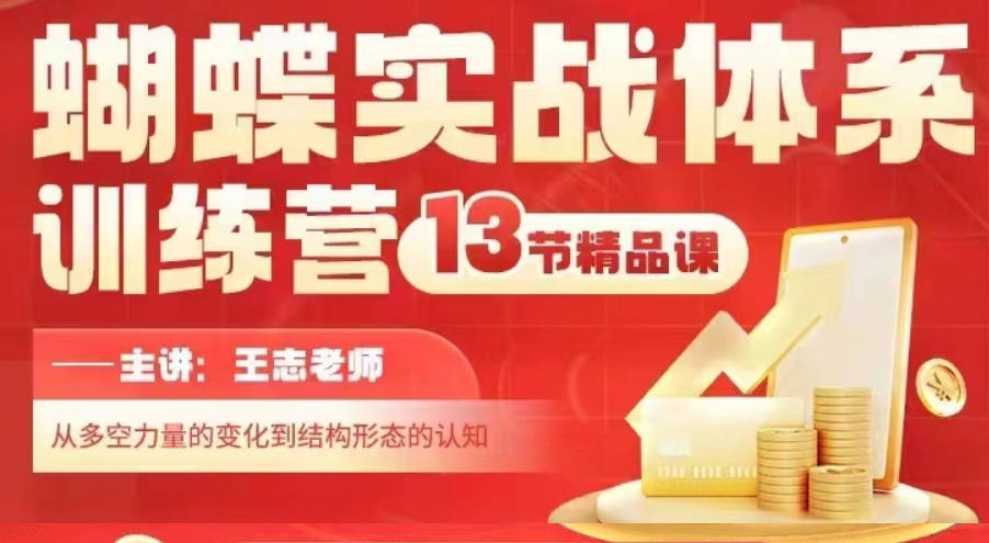 无为教育王志大师兄:蝴蝶实战体系训练营（第二期），从多空力量的变化到结构形态的认知