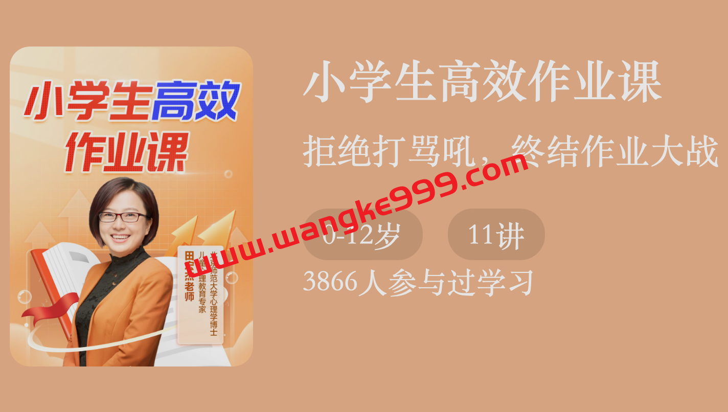 少年得到小学生高效作业课（田宏杰老师）