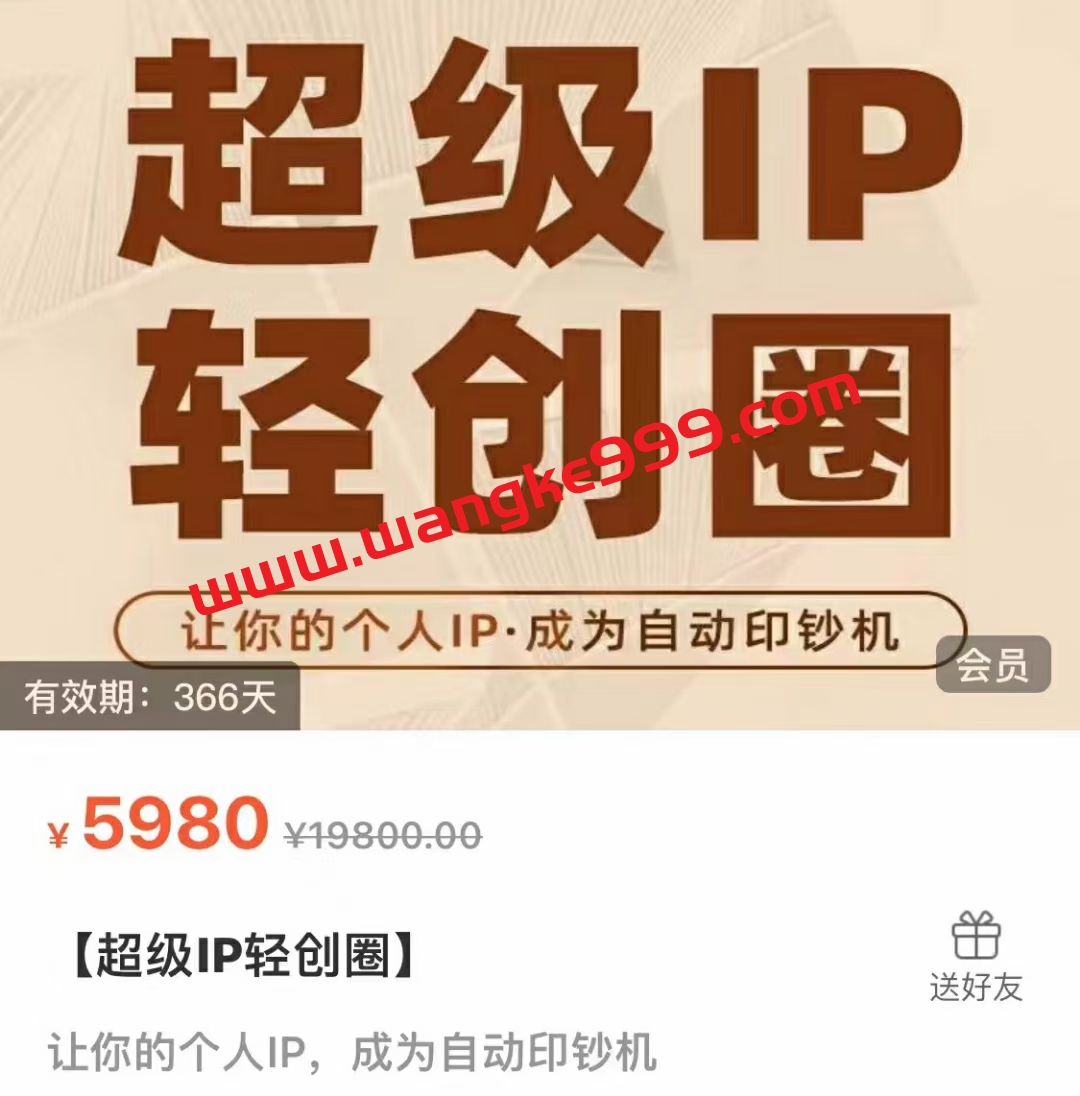 【众筹】王一九《超级IP轻创圈》
