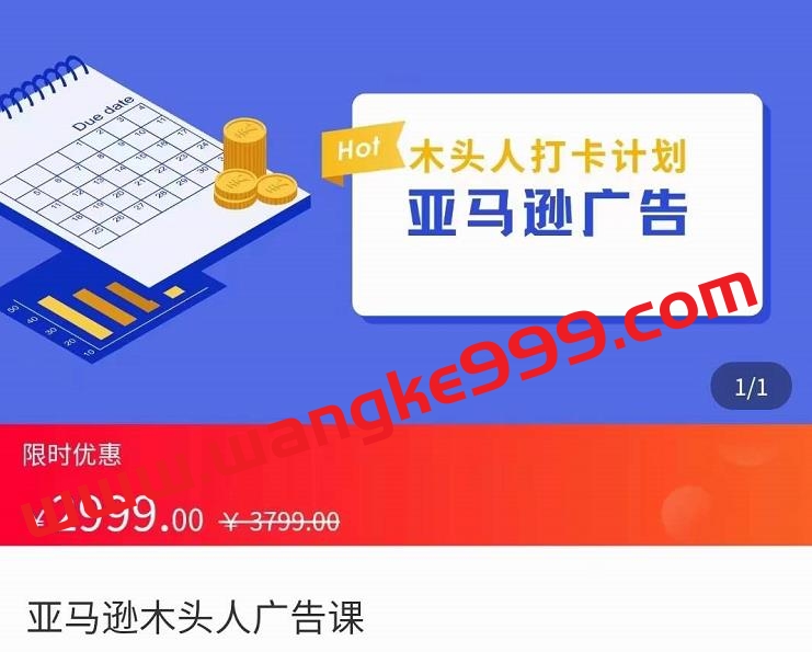 【众筹】亚马逊木头人广告课，完整的亚马逊广告认知和实际可执行的广告打法