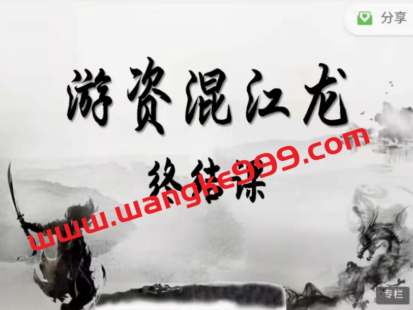 游资混江龙·龙哥训练营·游资训练营【终结课】