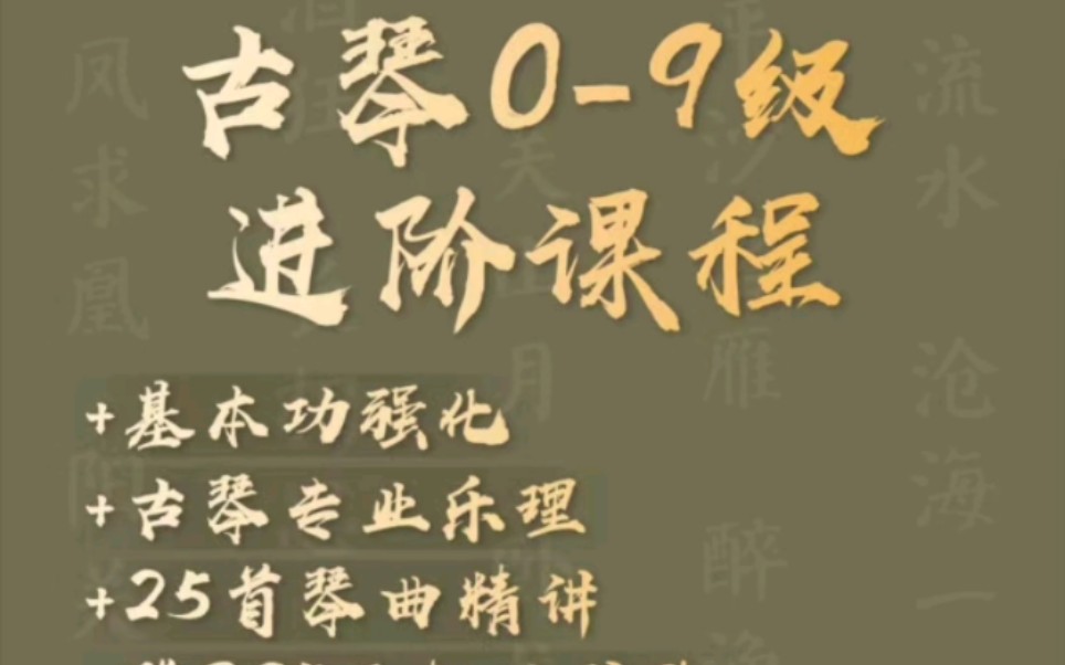 李廉鑫古琴0-9级线上进阶视频课程