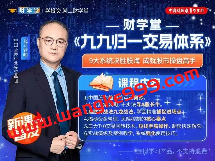 财学堂北斗-疯狂短线九九归一全套课程（指标+日报+小班课+带更新）