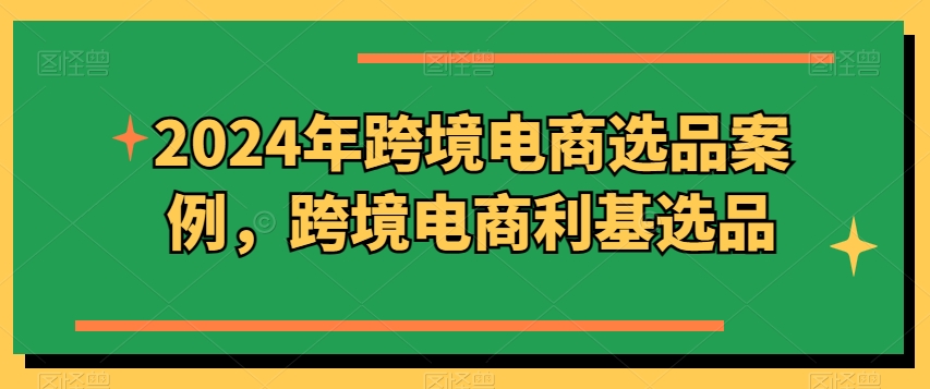 阿甘2024年跨境电商选品案例，跨境电商利基选品