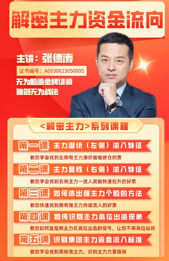 无为张德涛老师 解密主力资金流向系列课程